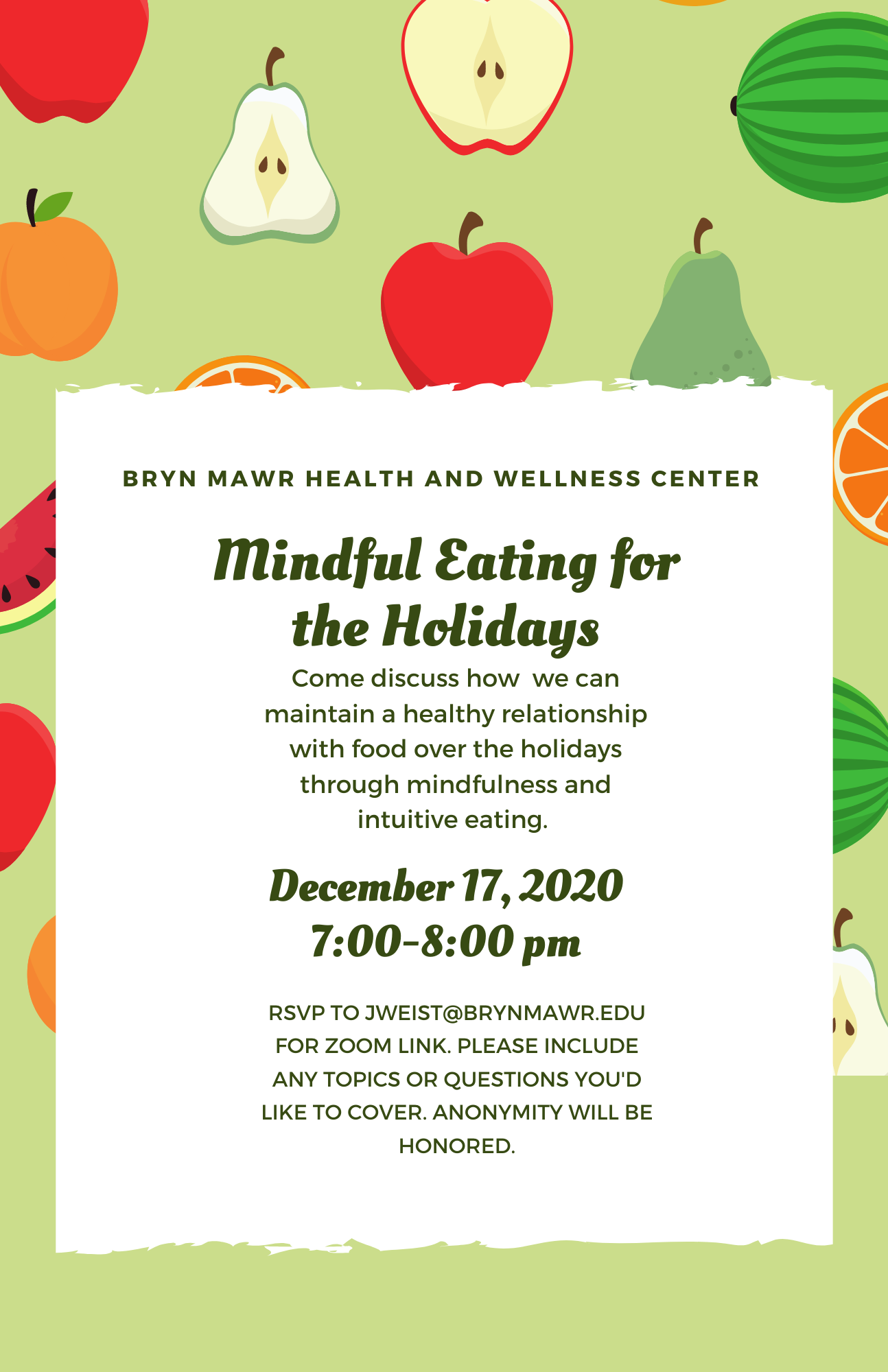 Picture of Virtual Mindful Eating Workshop – 12/17/2020!
